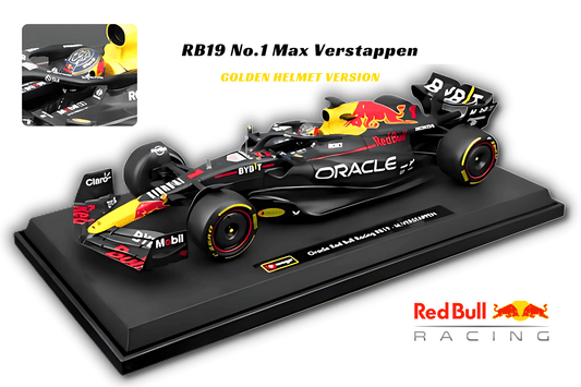 Bburago 1:18 F1 - Red Bull Racing RB19 No.1 Max Verstappen Golden Helmet Version - Car World